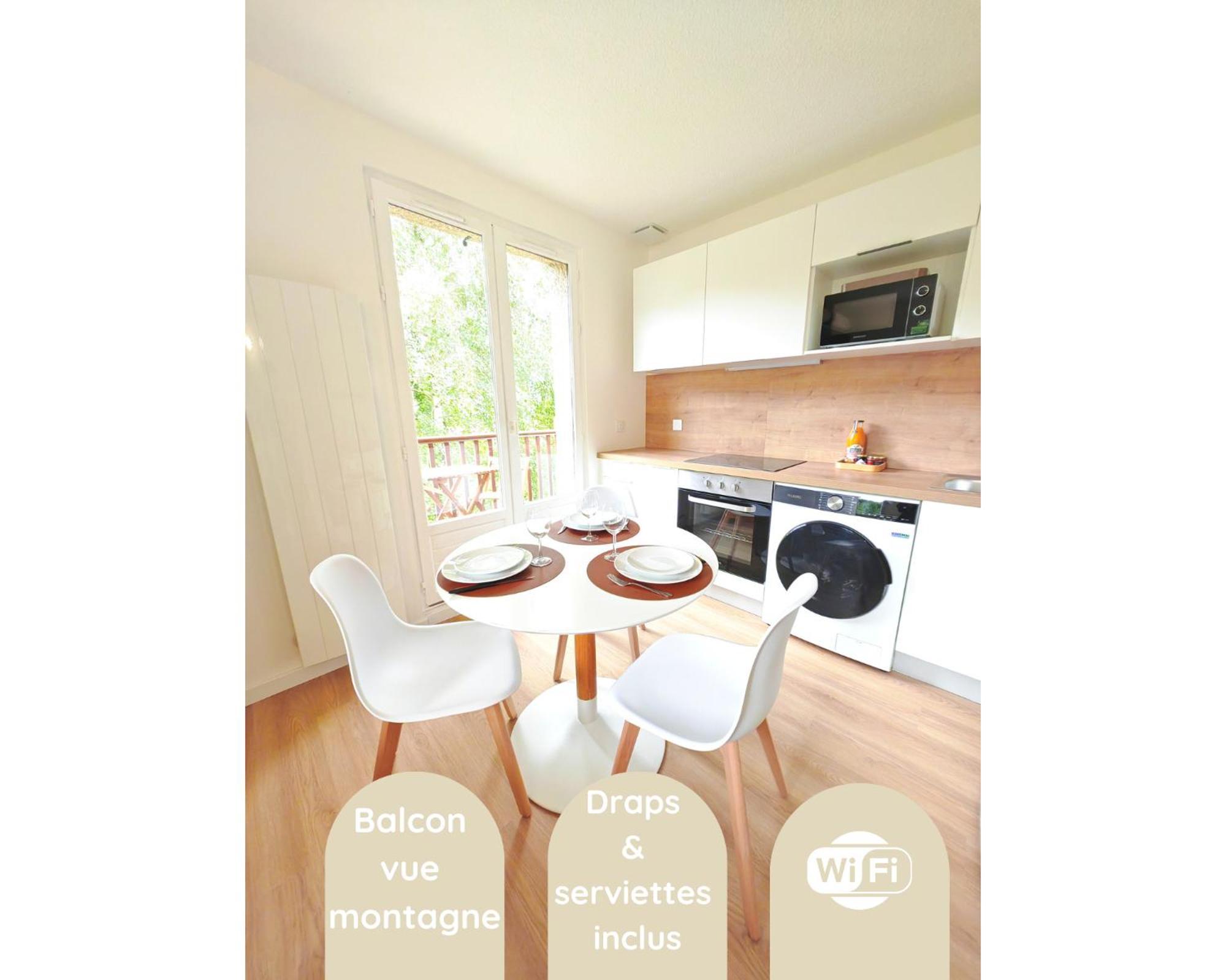 L'Ecrin Paisible - Balcon Sur Ruisseau, Vue Montagne & Parking Apartment Bielle Exterior photo